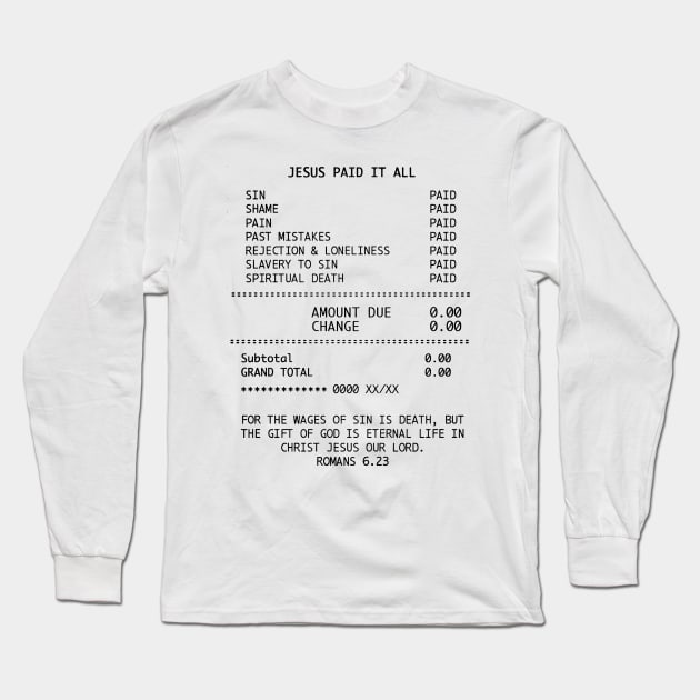 Holy Checkout: Jesus’ BOGO (Buy One, Get One) Redemption Deal Long Sleeve T-Shirt by sarsim citarsy